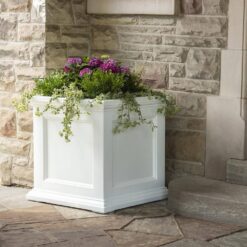 Mayne Fairfield 28 in. Square White Polyethylene Planter
