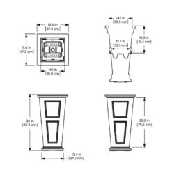 Mayne Fairfield 34 in. Tall Self-Watering White Polyethylene Planter