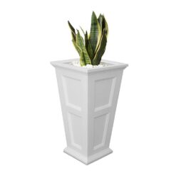 Mayne Fairfield 34 in. Tall Self-Watering White Polyethylene Planter