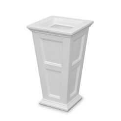 Mayne Fairfield 34 in. Tall Self-Watering White Polyethylene Planter