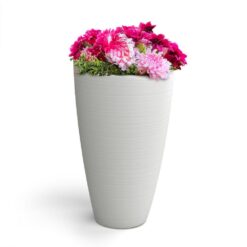 Mayne Modesto 42 in. Round White Polyethylene Planter