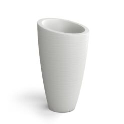 Mayne Modesto 42 in. Round White Polyethylene Planter