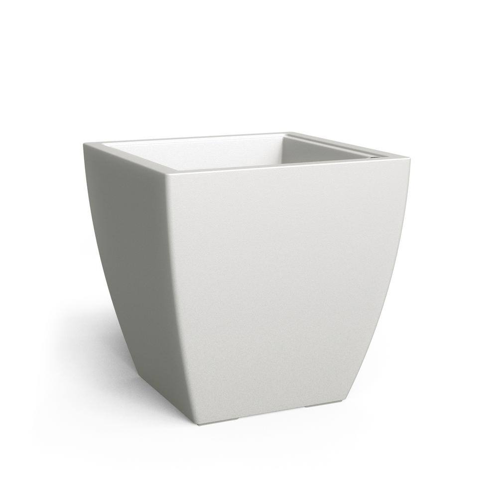 Mayne Kobi 24 in. x 24 in. White Polyethylene Self-Watering Planter