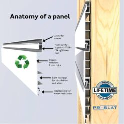 Proslat 48 in. H x 96 in. W Slat Wall Panel Set White (2-Pack)