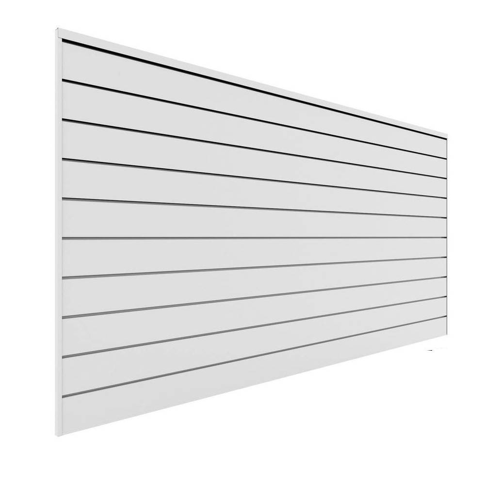 Proslat 48 in. H x 96 in. W Slat Wall Panel Set White (2-Pack)