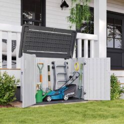 Sizzim 52 in. W x 28.3 in. D x 39 in. H White PE Horizontal Outdoor Storage Cabinet