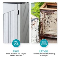 Sizzim 52 in. W x 28.3 in. D x 39 in. H White PE Horizontal Outdoor Storage Cabinet