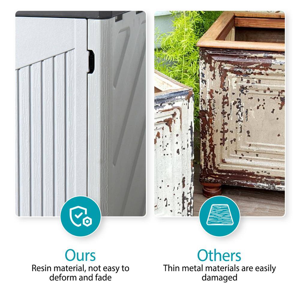 Sizzim 52 in. W x 28.3 in. D x 39 in. H White PE Horizontal Outdoor Storage Cabinet