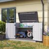 Sizzim 52 in. W x 28.3 in. D x 39 in. H White PE Horizontal Outdoor Storage Cabinet