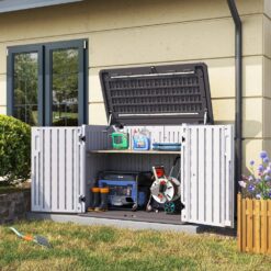 Sizzim 52 in. W x 28.3 in. D x 39 in. H White PE Horizontal Outdoor Storage Cabinet