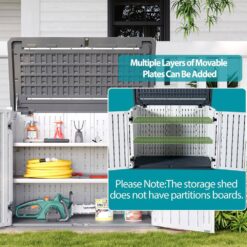 Sizzim 52 in. W x 28.3 in. D x 39 in. H White PE Horizontal Outdoor Storage Cabinet