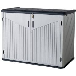 Sizzim 52 in. W x 28.3 in. D x 39 in. H White PE Horizontal Outdoor Storage Cabinet