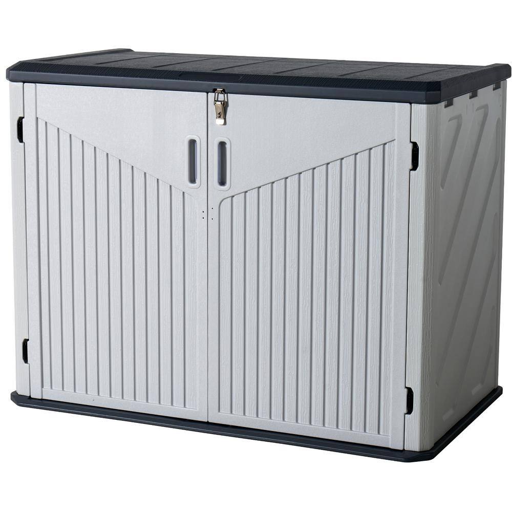 Sizzim 52 in. W x 28.3 in. D x 39 in. H White PE Horizontal Outdoor Storage Cabinet