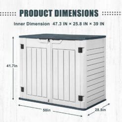 Tozey 4 ft. 2 in. x 2 ft. 5 in. 205 Gal. Horizontal Resin Storage Deck Box