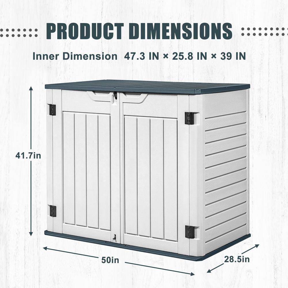 Tozey 4 ft. 2 in. x 2 ft. 5 in. 205 Gal. Horizontal Resin Storage Deck Box