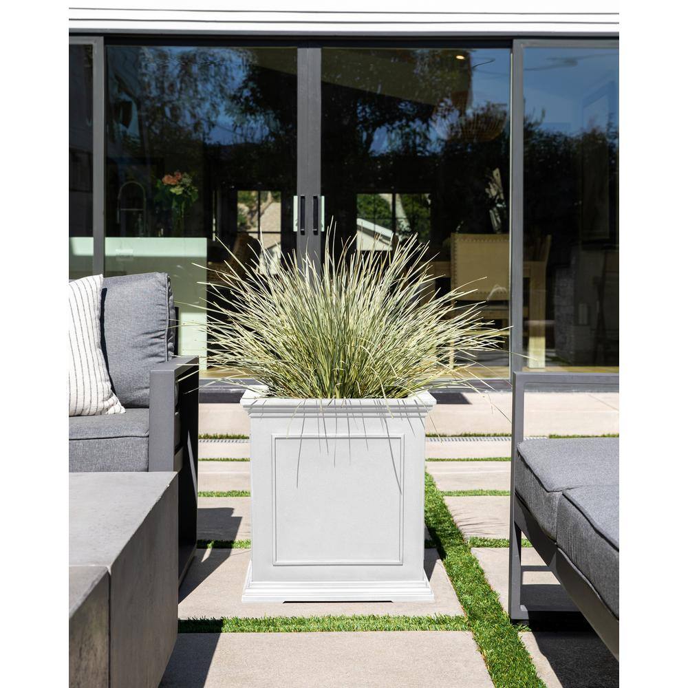 Veradek Brixton Series 20 in. Cube White Plastic Planter