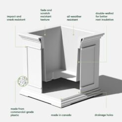 Veradek Brixton Series 20 in. Cube White Plastic Planter
