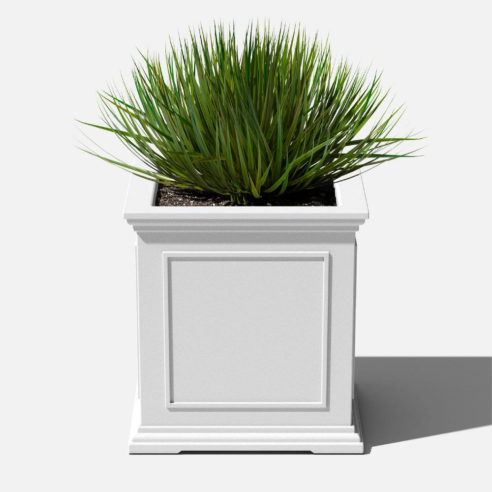 Veradek Brixton Series 20 in. Cube White Plastic Planter