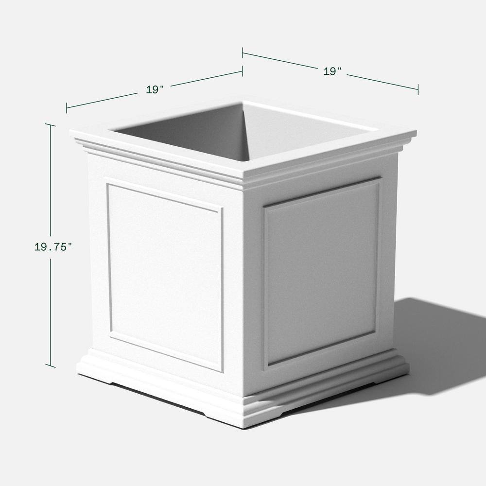 Veradek Brixton Series 20 in. Cube White Plastic Planter