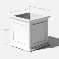 Veradek Brixton Series 20 in. Cube White Plastic Planter