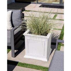 Veradek Brixton Series 20 in. Cube White Plastic Planter