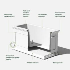Veradek Brixton Series 33 in. L White Plastic Planter