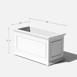 Veradek Brixton Series 33 in. L White Plastic Planter