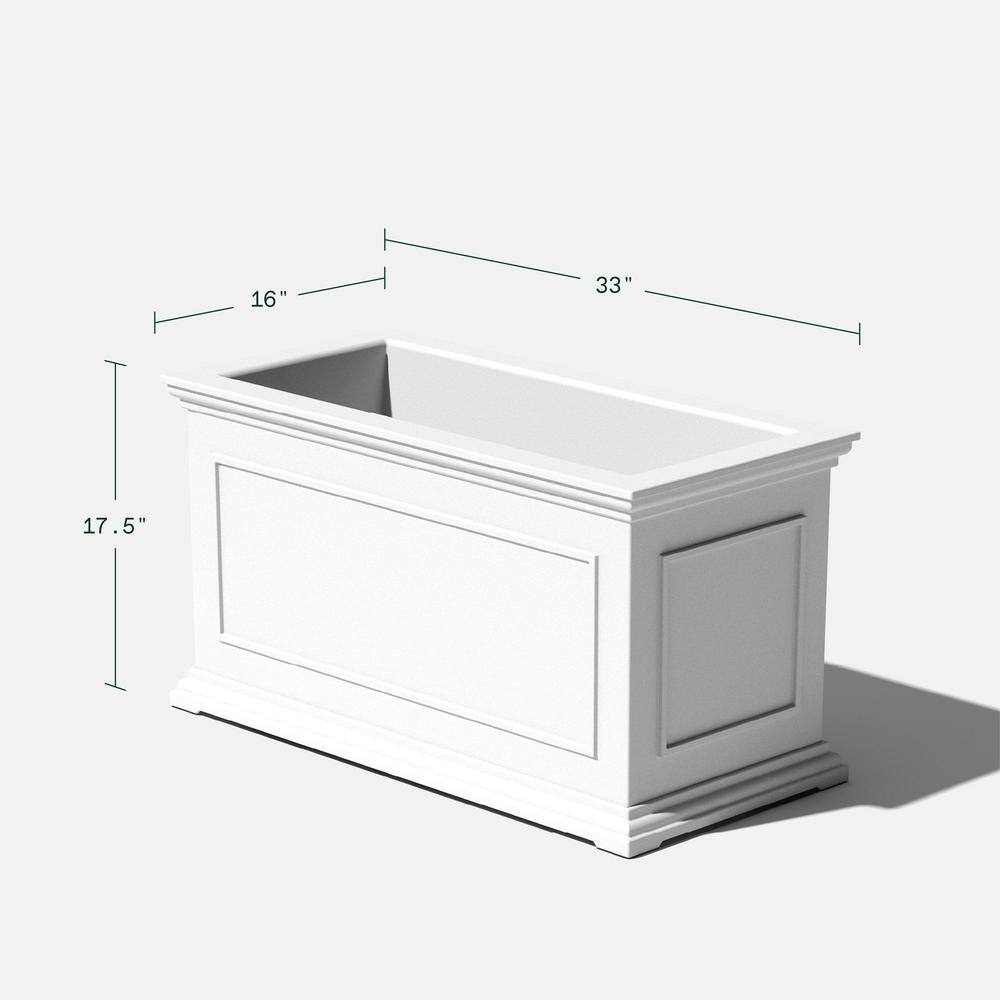 Veradek Brixton Series 33 in. L White Plastic Planter