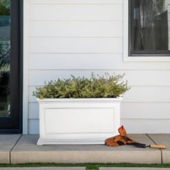Veradek Brixton Series 33 in. L White Plastic Planter