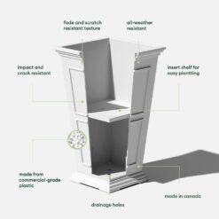 Veradek Brixton Series 26 in. Tall White Plastic Planter (2-Pack)