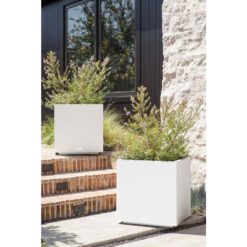 Veradek Cube 22 in. Square White Plastic Planter