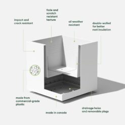 Veradek Cube 22 in. Square White Plastic Planter