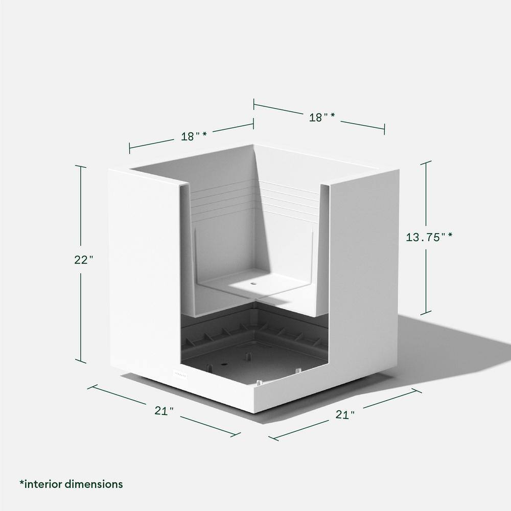 Veradek Cube 22 in. Square White Plastic Planter