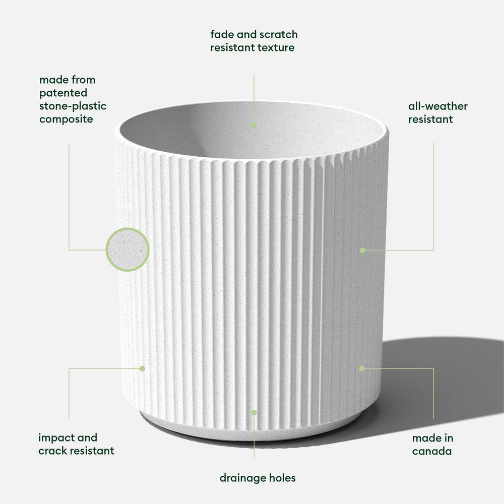 Veradek Demi 20 in. Round White Plastic Planter (2 Pack)