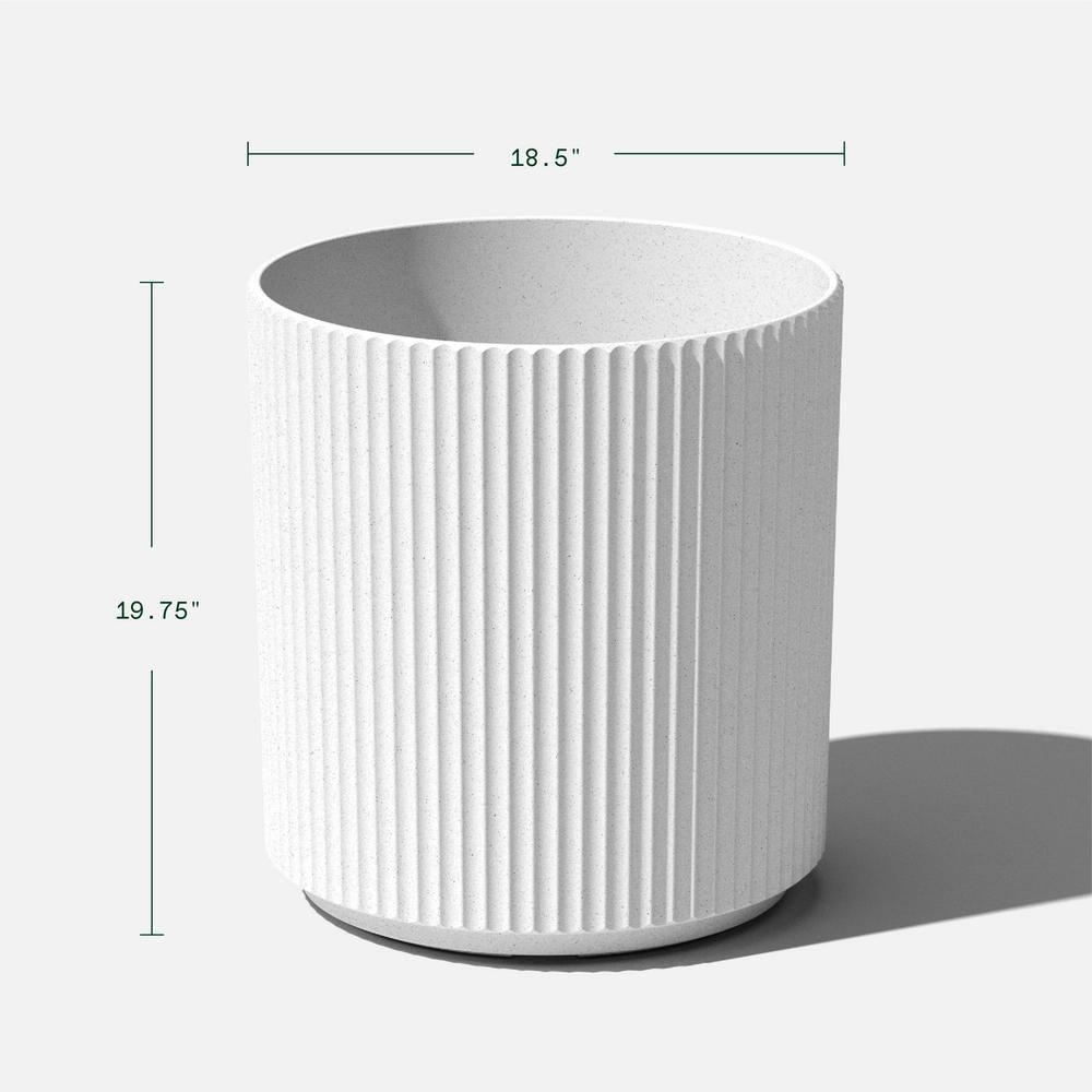 Veradek Demi 20 in. Round White Plastic Planter (2 Pack)