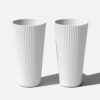 Veradek Demi 26 in. Round White Plastic Tall Planter (2 Pack)