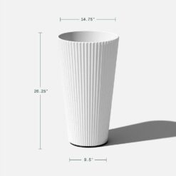 Veradek Demi 26 in. Round White Plastic Tall Planter (2 Pack)