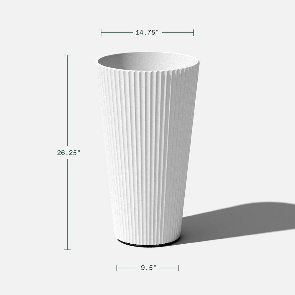 Veradek Demi 26 in. Round White Plastic Tall Planter (2 Pack)