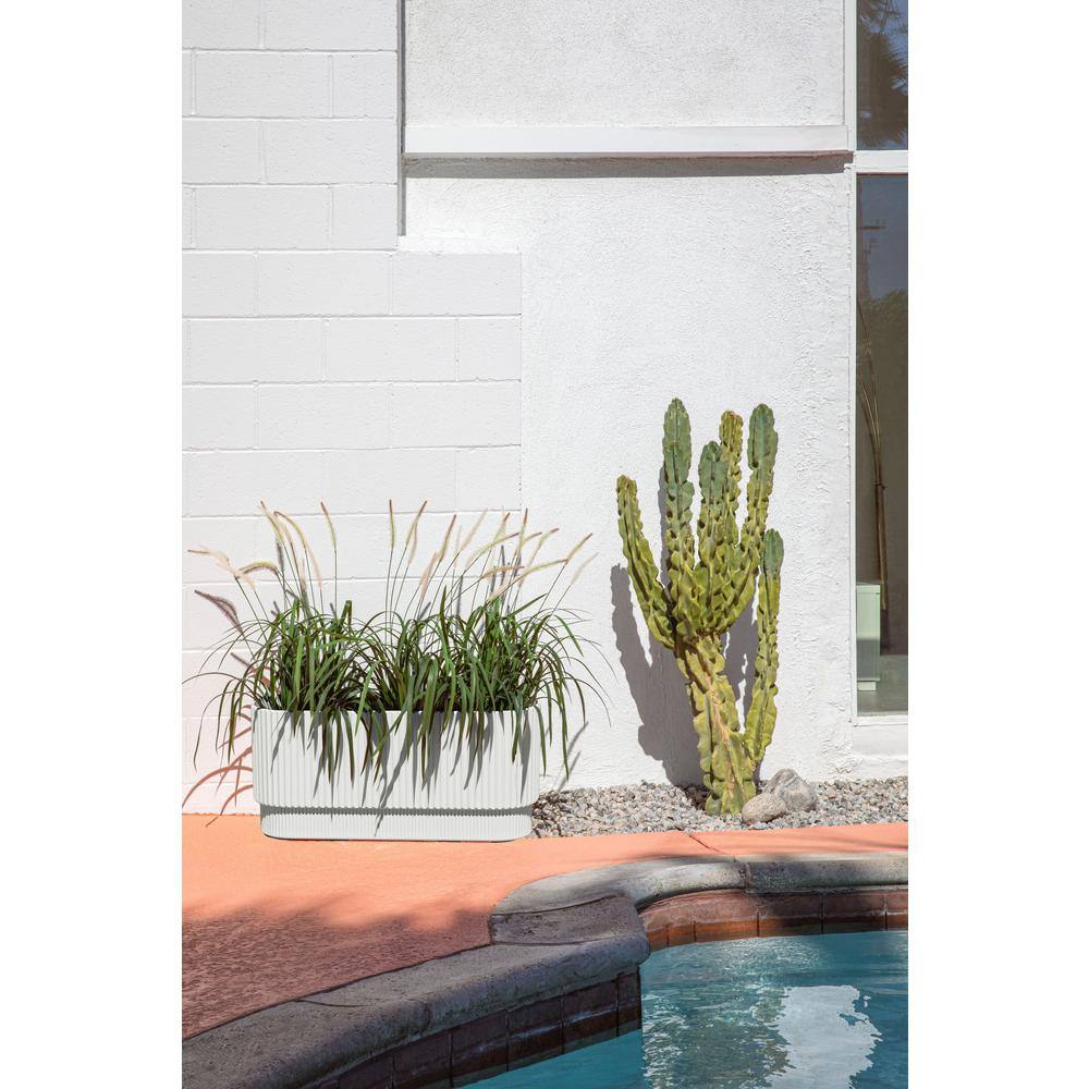 Veradek Demi 30 in. Rectangular White Plastic Long Planter (2-Pack)
