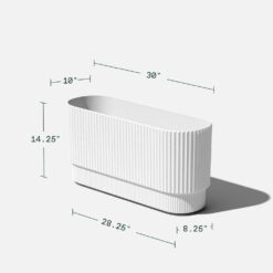 Veradek Demi 30 in. Rectangular White Plastic Long Planter (2-Pack)