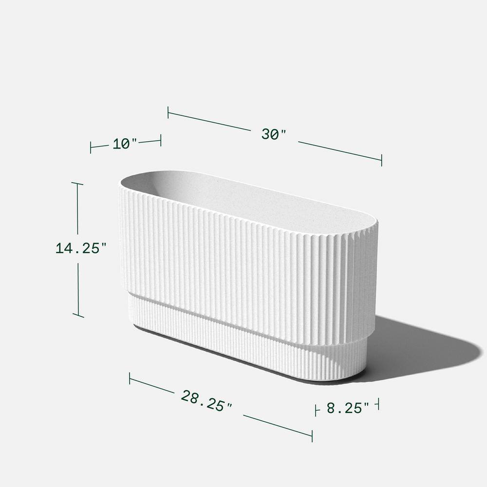 Veradek Demi 30 in. Rectangular White Plastic Long Planter (2-Pack)