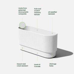 Veradek Demi 30 in. Rectangular White Plastic Long Planter (2-Pack)