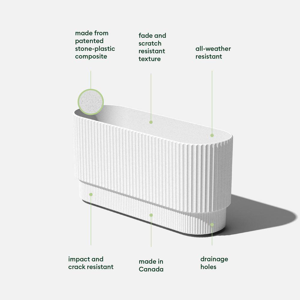 Veradek Demi 30 in. Rectangular White Plastic Long Planter (2-Pack)
