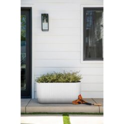 Veradek Demi 30 in. Rectangular White Plastic Long Planter (2-Pack)
