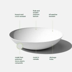 Veradek Lane Bowl 32 in. White Plastic Round Planter (2-Pack)