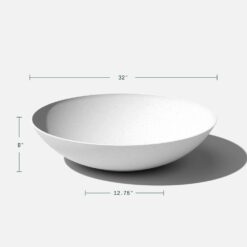 Veradek Lane Bowl 32 in. White Plastic Round Planter (2-Pack)