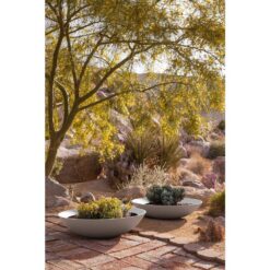 Veradek Lane Bowl 32 in. White Plastic Round Planter (2-Pack)