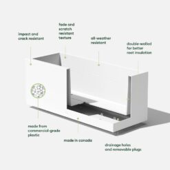 Veradek Long Box 38 in. White Plastic Rectangular Planter