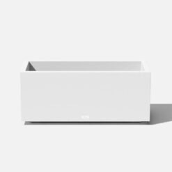Veradek Long Box 38 in. White Plastic Rectangular Planter