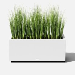 Veradek Long Box 38 in. White Plastic Rectangular Planter